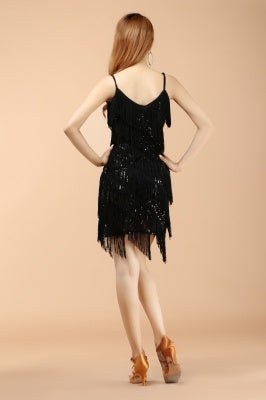 Professional And Sexy Latin Dance Costumes, Women's Adult Autumn Performance Costumes, Tassel Latin Dress Skirt