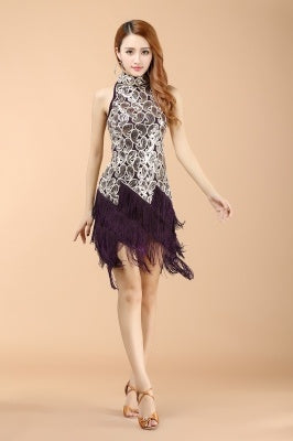 Professional And Sexy 5 Color Latin Dance Costumes, Women's Adult Autumn Performance Costumes, Tassel Latin Dress Skirt