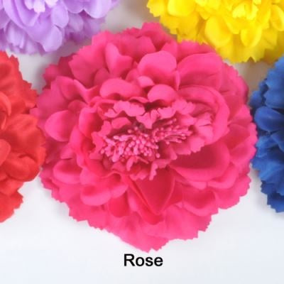 2023 14 Colors Girl Womenw Terylene Peony Flowers Lined Hair Bows Clips Barrettes for Teens Girls Women