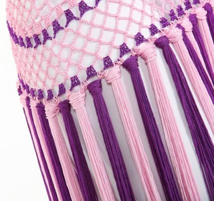 Nylon 150cm(59 in) Women's Belly Dance Two-tone Argentina Triangle Short Tassels Hip Scarf