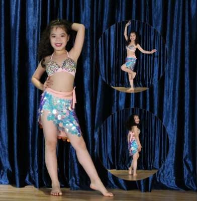 2023 Mermaid Sequins Waist Chain, Hip Scarf, Belly Dance Waist Chain, Belly Dance Hip Towel Scarf, Belly Dance Costume Outfits For Child