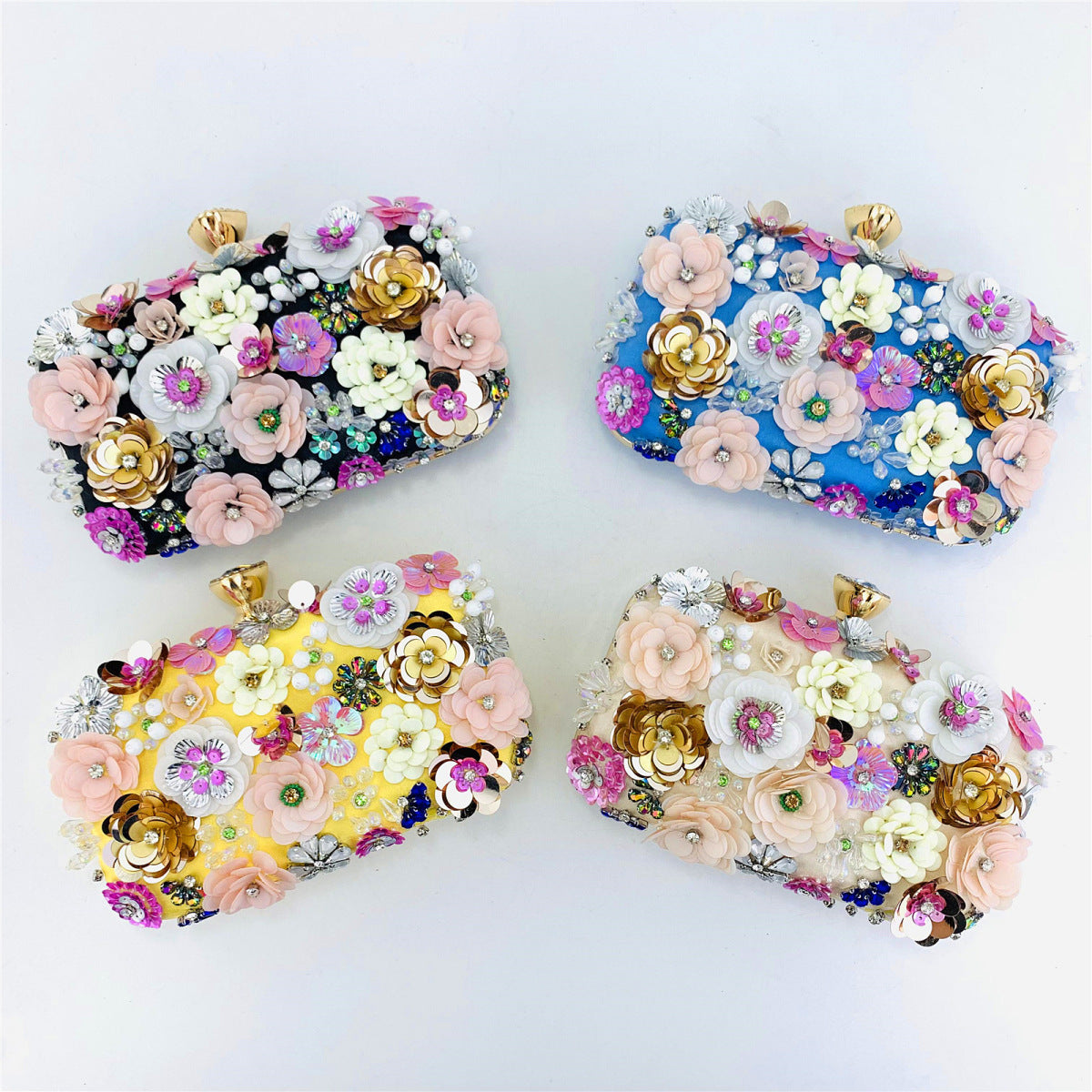 Fashion Evening Bags Handmade Flower Beaded Bags Banquet Wedding Party Bags Women Evening Clutch Women Purse