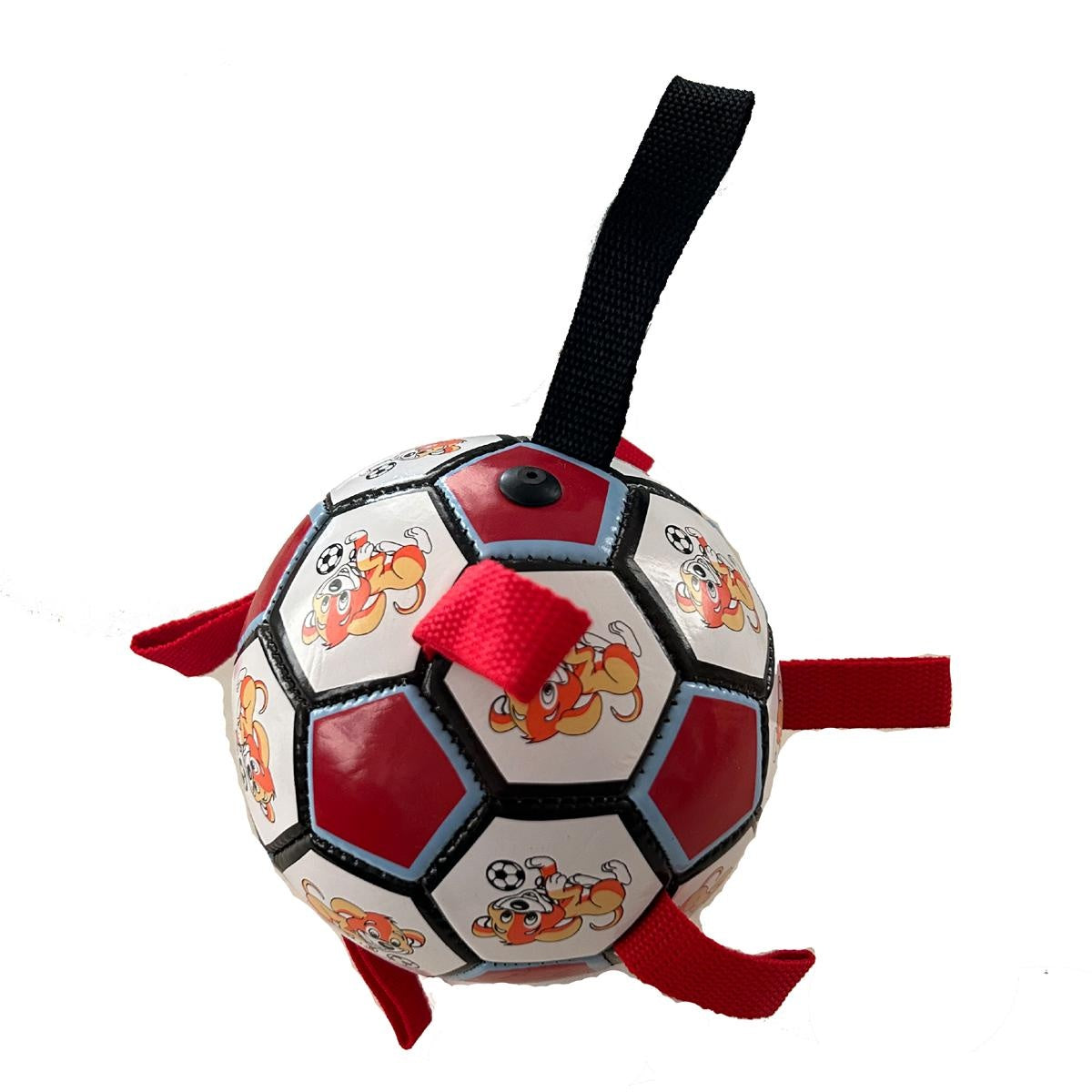 Soccer Ball with Straps, Interactive Puppy Toys for Tug of War, Birthday Gifts, Durable Water Toy for dog