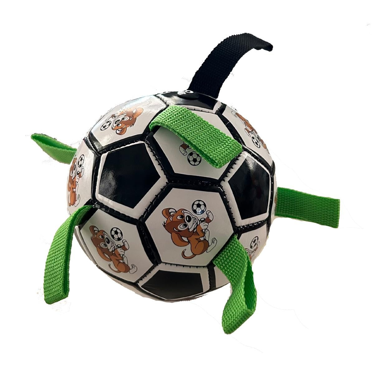 Soccer Ball with Straps, Interactive Puppy Toys for Tug of War, Birthday Gifts, Durable Water Toy for dog