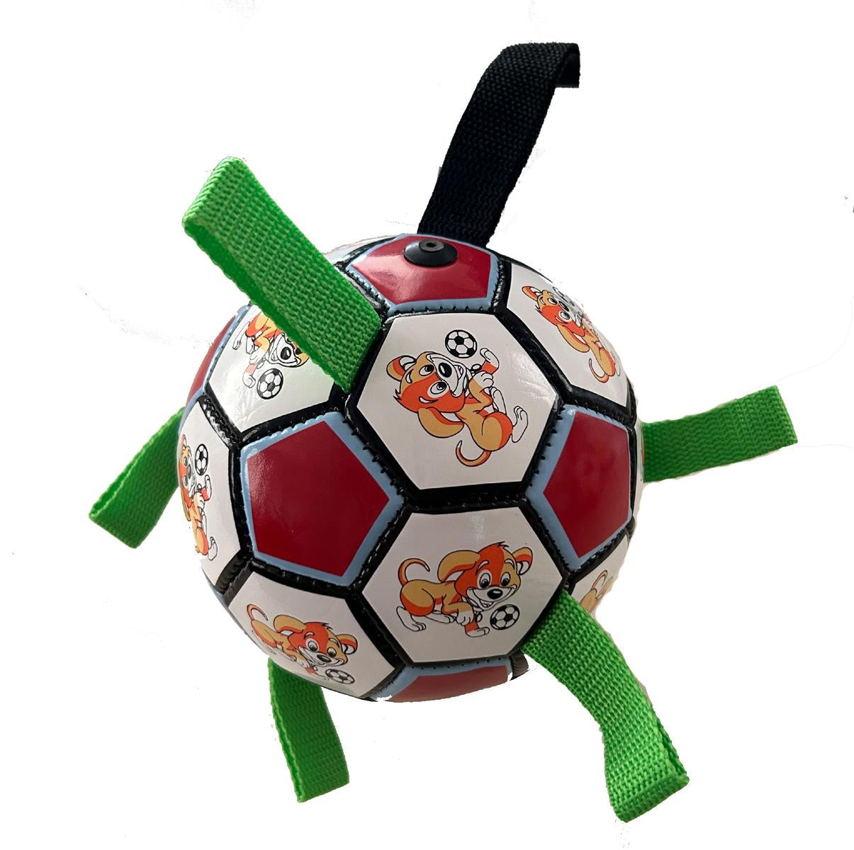 Soccer Ball with Straps, Interactive Puppy Toys for Tug of War, Birthday Gifts, Durable Water Toy for dog