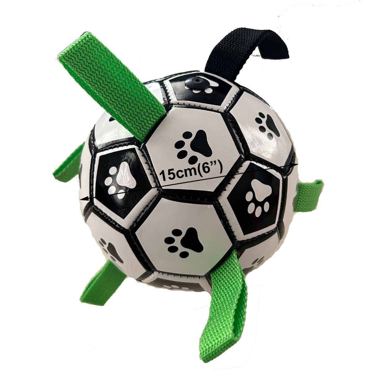 Soccer Ball with Straps, Interactive Puppy Toys for Tug of War, Birthday Gifts, Durable Water Toy for dog