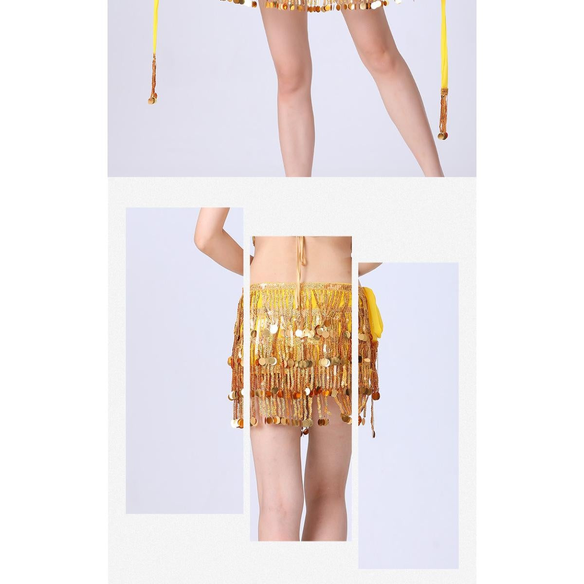2023 4-Layer Sequin Hip Scarf Tassel Waist Belt