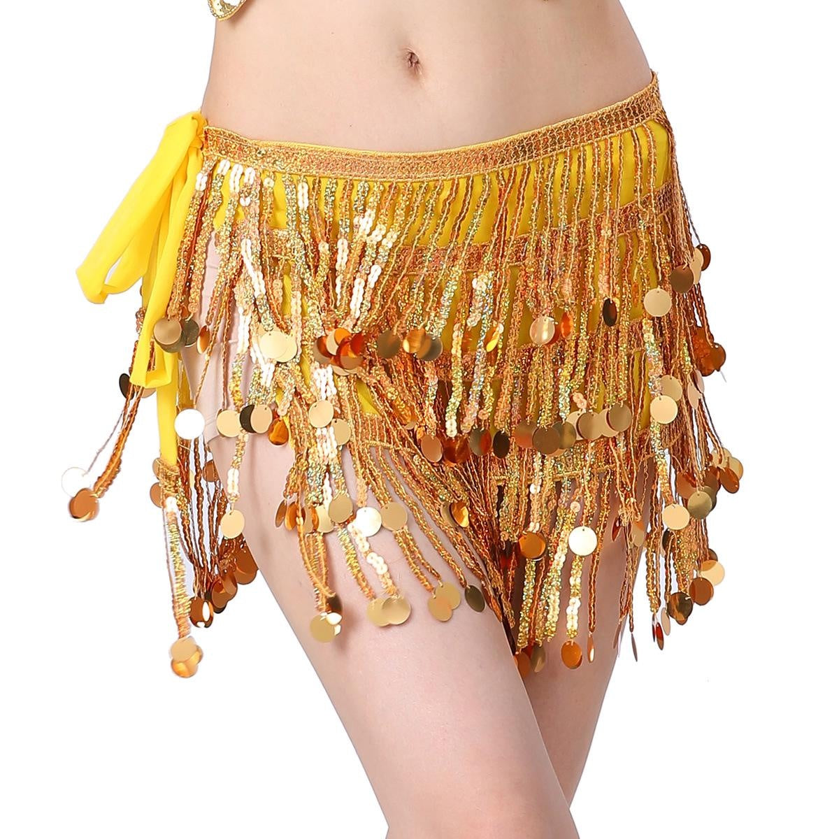 2023 4-Layer Sequin Hip Scarf Tassel Waist Belt