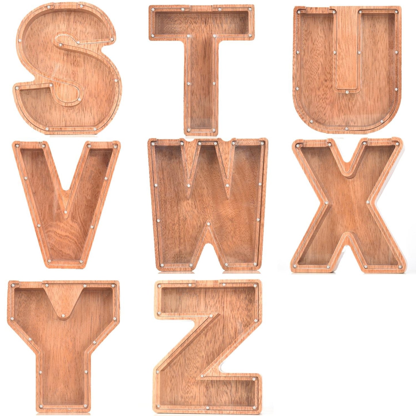 Creative Piggy Bank Nordic Style Wooden Letter Piggy Bank Thickness 4.5cm