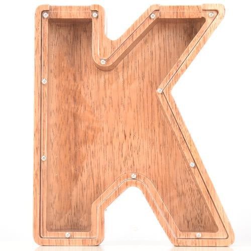 Creative Piggy Bank Nordic Style Wooden Letter Piggy Bank 19*18*3cm