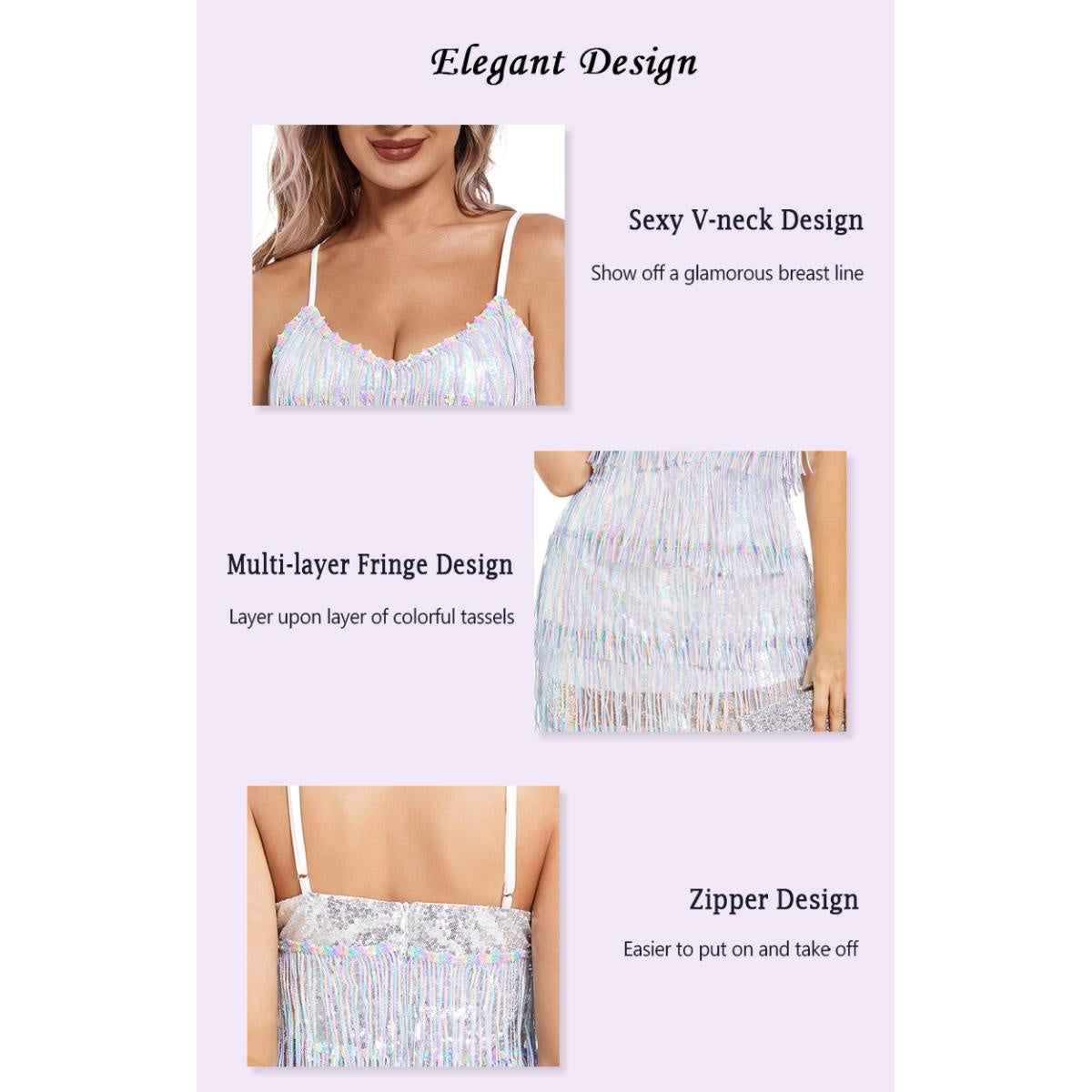 Sexy Fashion Latin Dance Dress Women Fringed Costume Latin Ballroom Tango Salsa Sleeveless Sequin Evening Dress