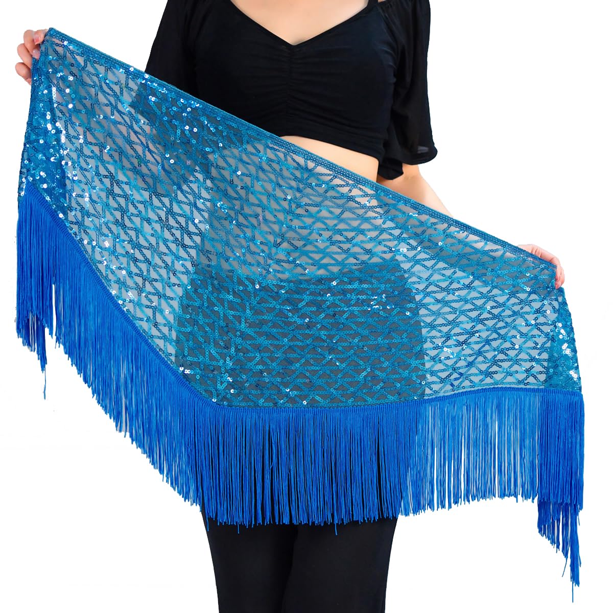 Belly Dance Hip Scarf Tassel Waist Chain Dynamic Versatile Waist Shinning Sequins Ornament