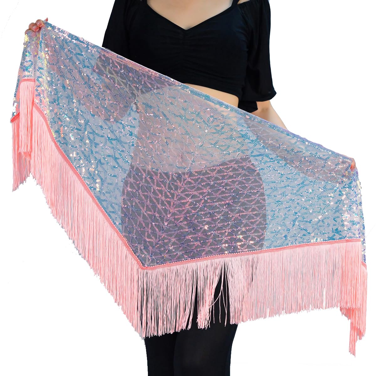 Belly Dance Hip Scarf Tassel Waist Chain Dynamic Versatile Waist Shinning Sequins Ornament