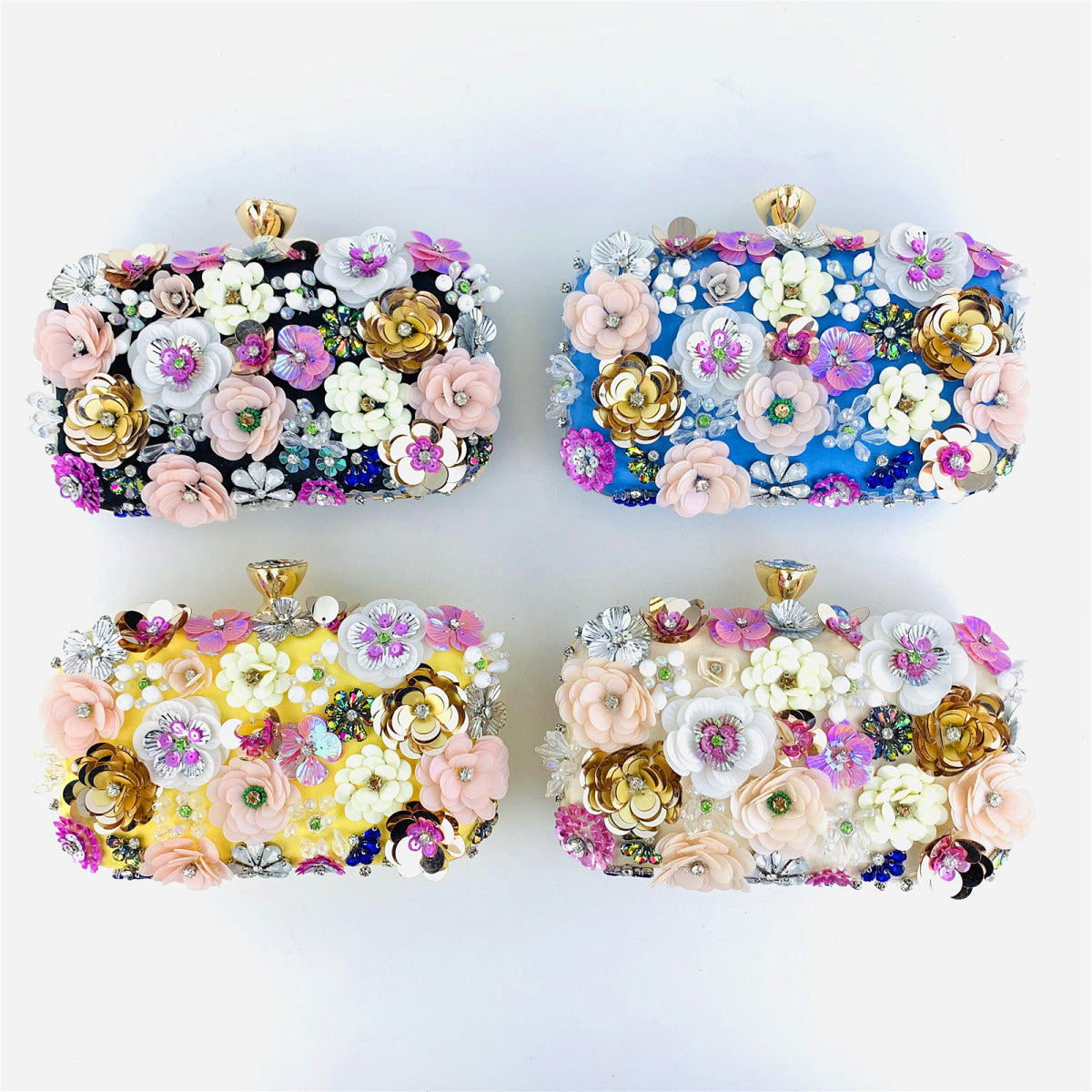 Fashion Evening Bags Handmade Flower Beaded Bags Banquet Wedding Party Bags Women Evening Clutch Women Purse
