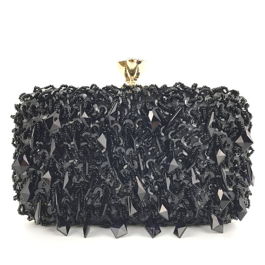 Handheld Evening Bag, Handmade Double-sided Beaded Bag, Sequined Bag, Evening Clutch for Women