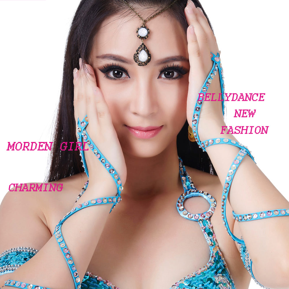 Belly Dance Costumes with Polyester Skirt Belly Dance Dress 1 Set 5pcs