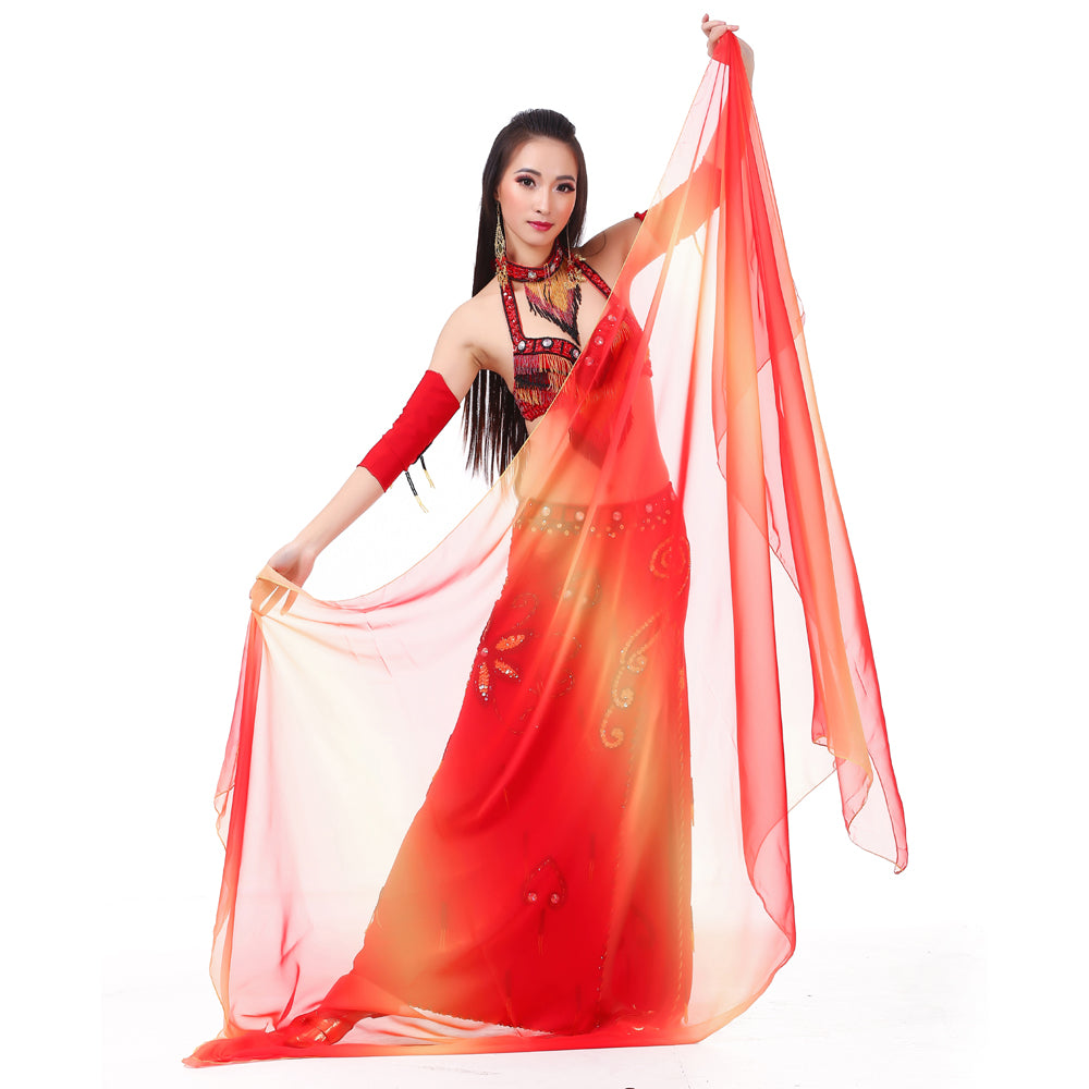 Lightweight Imitated Silk Stunning Handmade Hand Scarf Belly Dance Scarf Belly Dance Veil