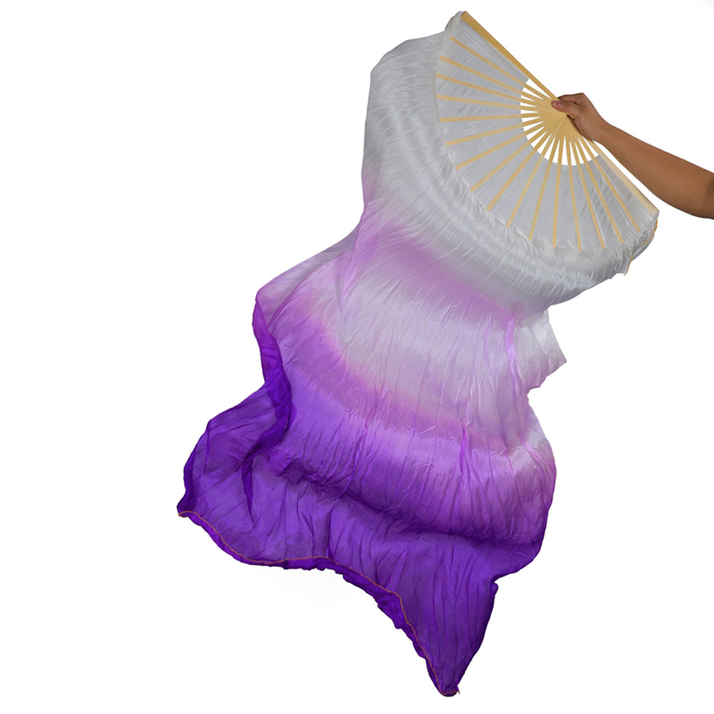 180x90cm 18 Colors 100% Real Silk Chinese Belly Dance Fan Veil Hand Made Belly Dance Fans