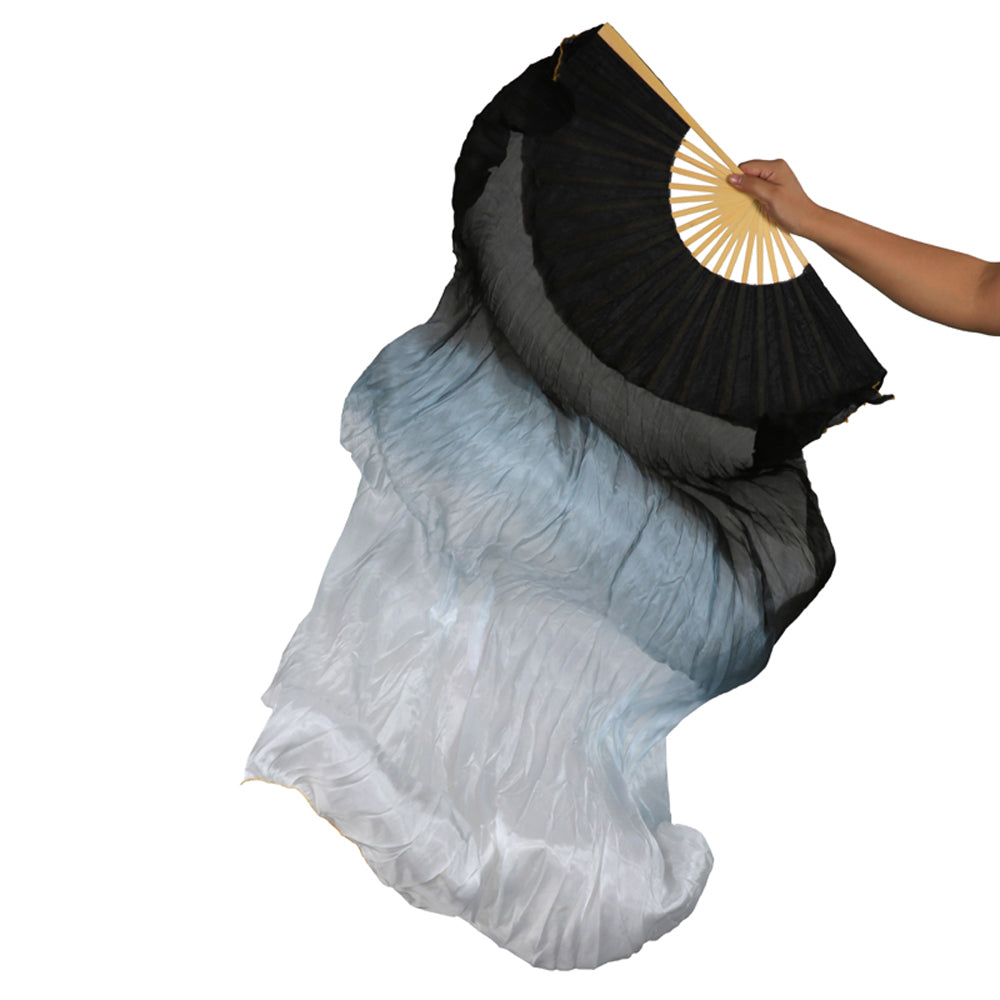 180x90cm 18 Colors 100% Real Silk Chinese Belly Dance Fan Veil Hand Made Belly Dance Fans