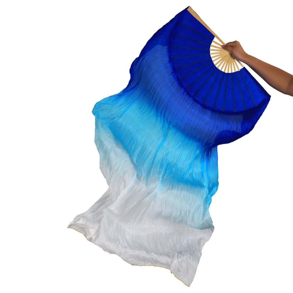 180x90cm 18 Colors 100% Real Silk Chinese Belly Dance Fan Veil Hand Made Belly Dance Fans