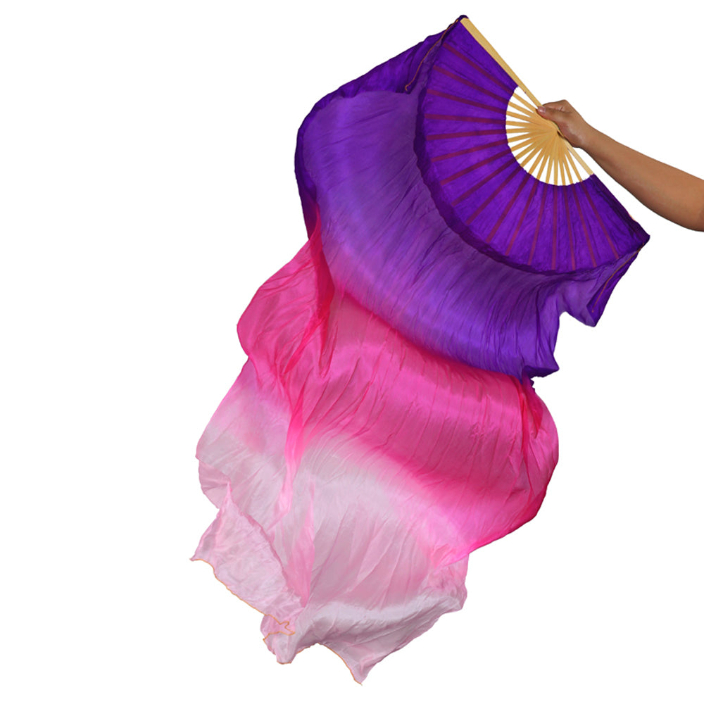 180x90cm 18 Colors 100% Real Silk Chinese Belly Dance Fan Veil Hand Made Belly Dance Fans