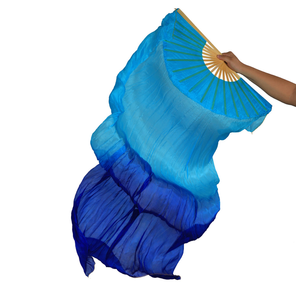 180x90cm 18 Colors 100% Real Silk Chinese Belly Dance Fan Veil Hand Made Belly Dance Fans