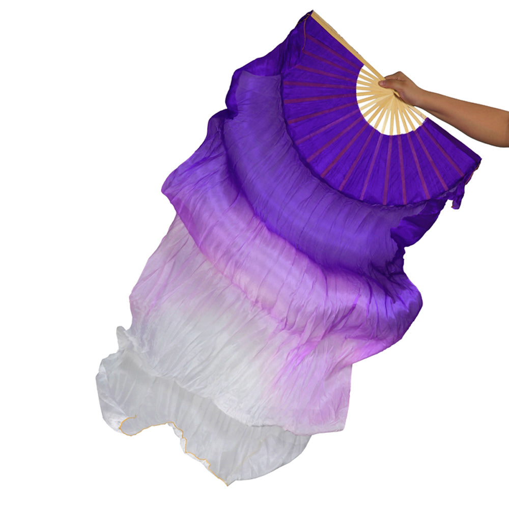 180x90cm 18 Colors 100% Real Silk Chinese Belly Dance Fan Veil Hand Made Belly Dance Fans