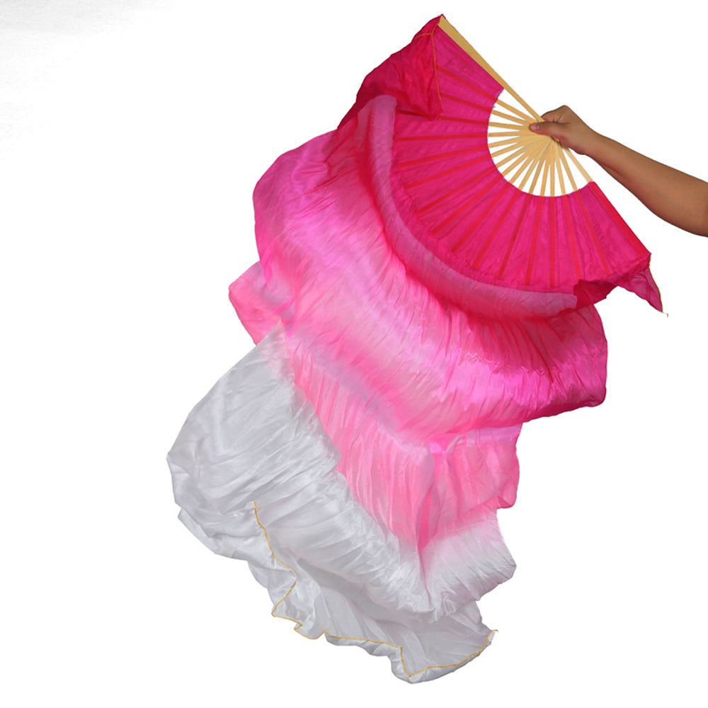 180x90cm 18 Colors 100% Real Silk Chinese Belly Dance Fan Veil Hand Made Belly Dance Fans