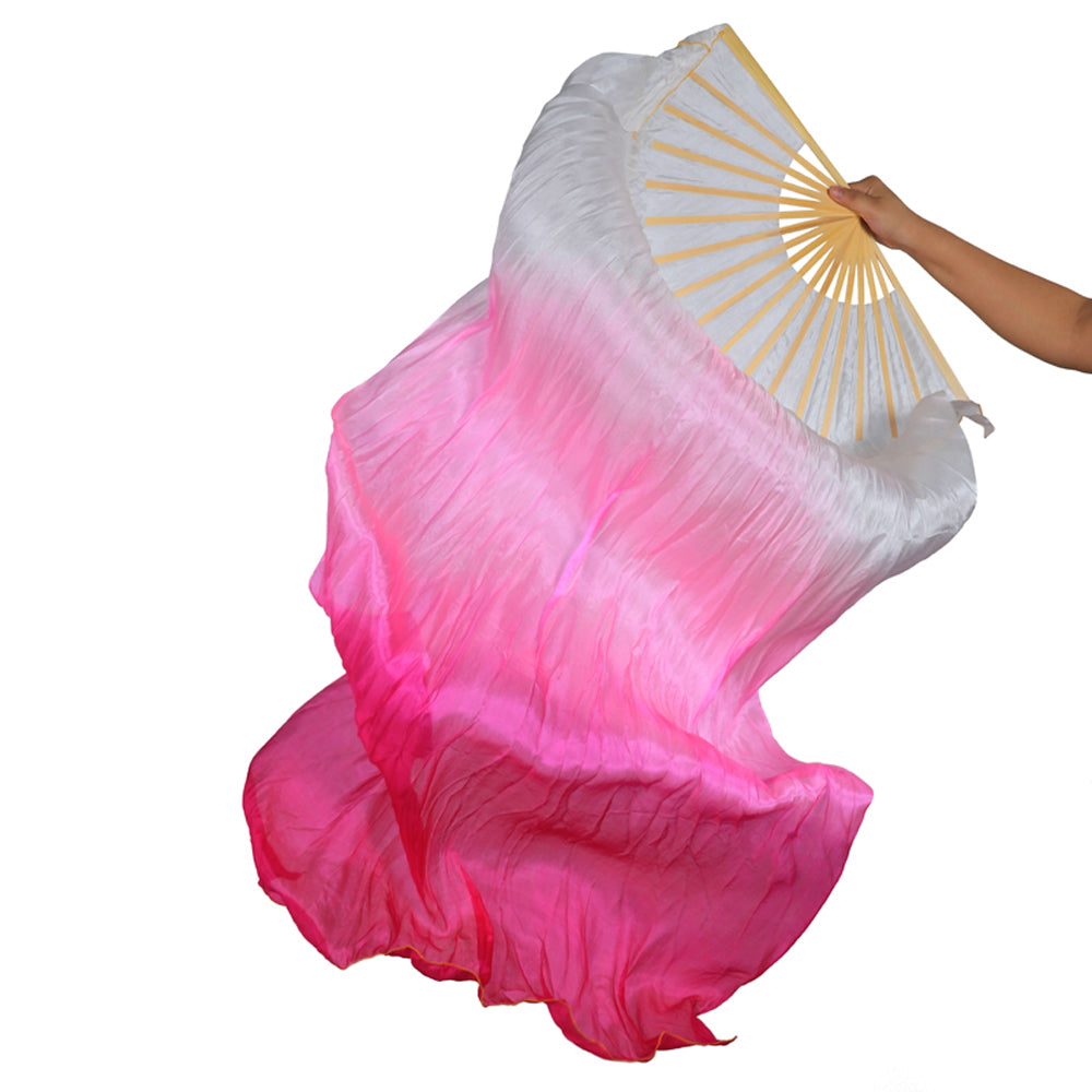180x90cm 18 Colors 100% Real Silk Chinese Belly Dance Fan Veil Hand Made Belly Dance Fans