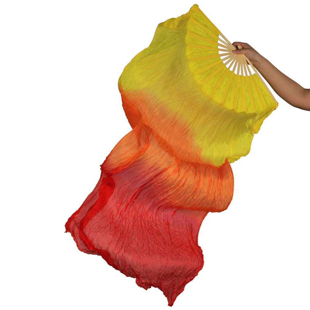 180x90cm 18 Colors 100% Real Silk Chinese Belly Dance Fan Veil Hand Made Belly Dance Fans