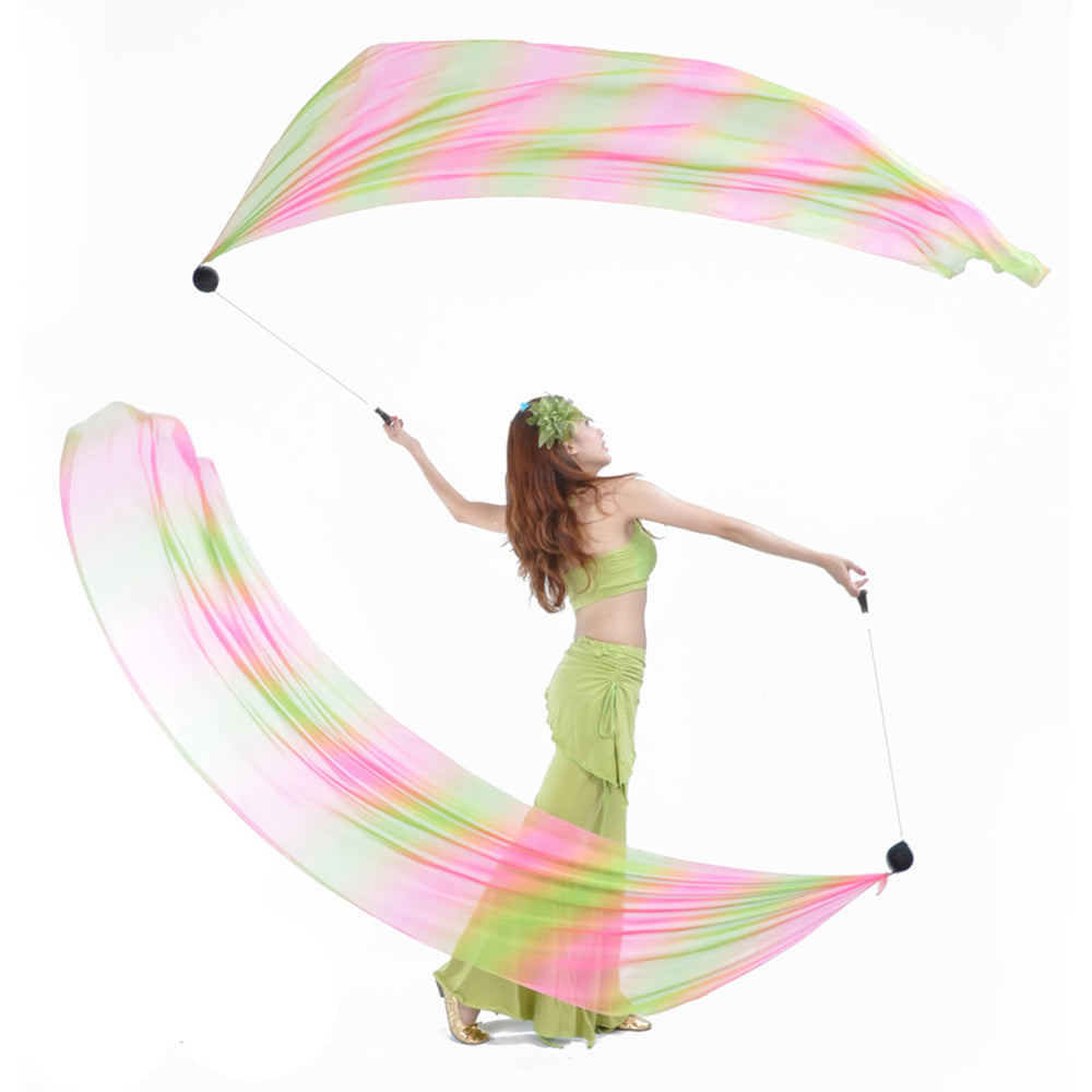 Poi Ball with Silk Veils Belly Dance Poi Streamer Throw Ball for Haka Dance and Polynesian Dance