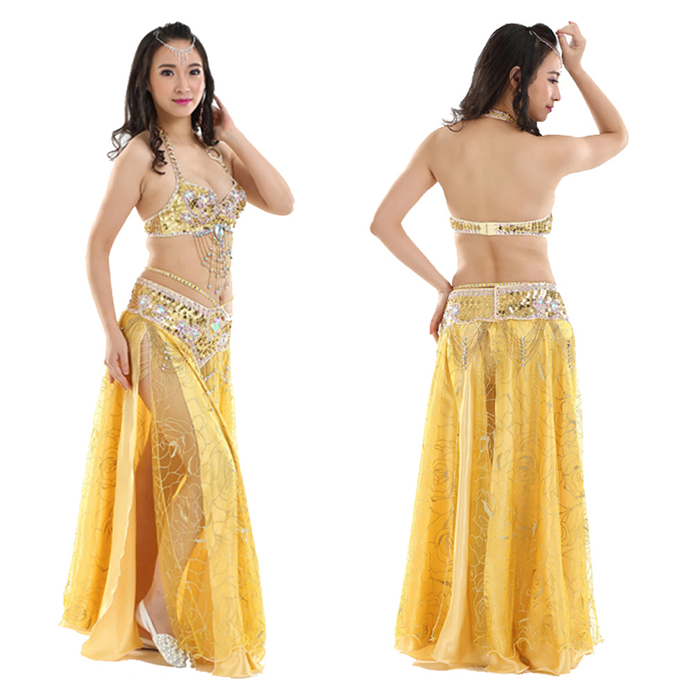 Belly Dance Costumes with Belly Dance Rose Skirt Belly Dance Dress 1 Set