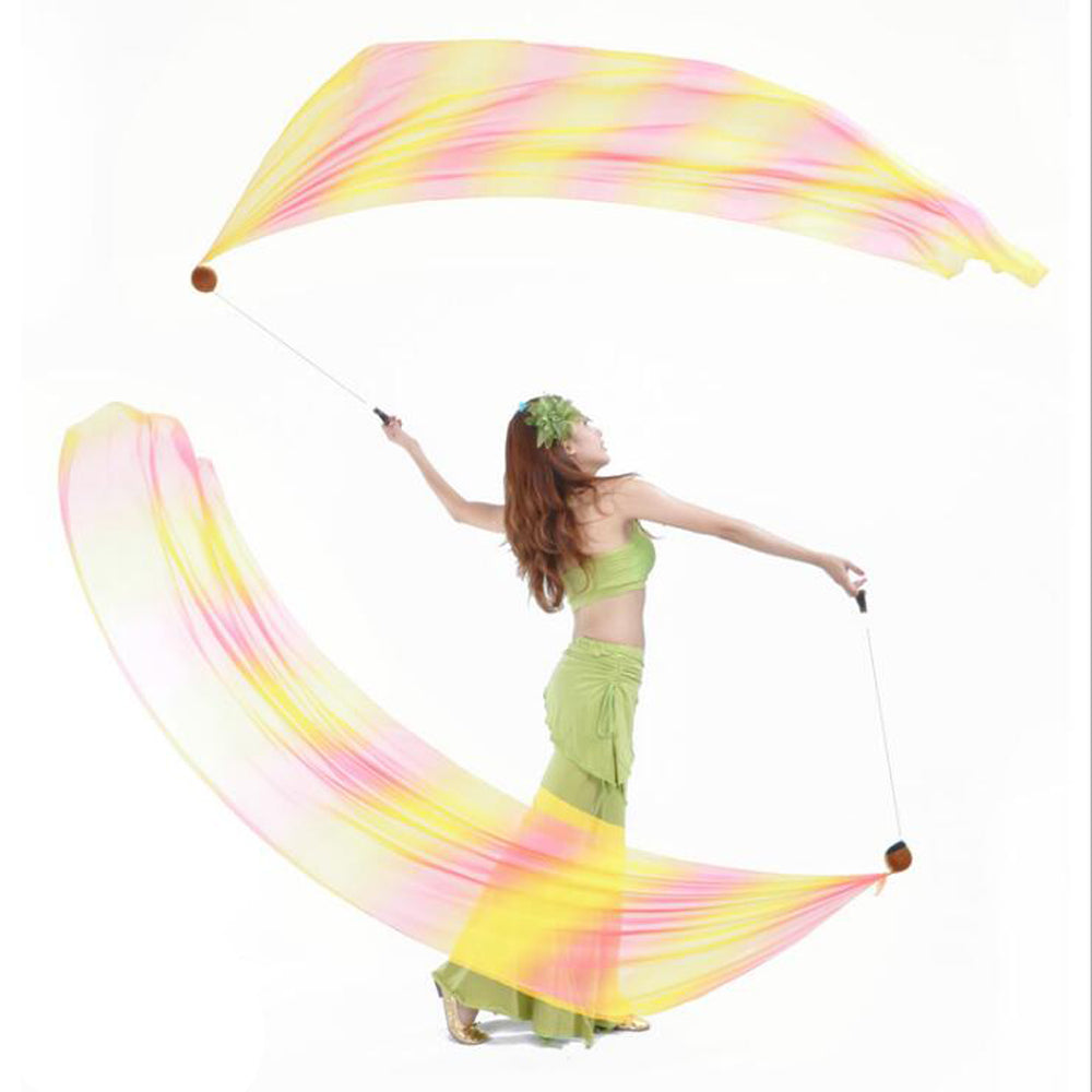 Poi Ball with Silk Veils Belly Dance Poi Streamer Throw Ball for Haka Dance and Polynesian Dance