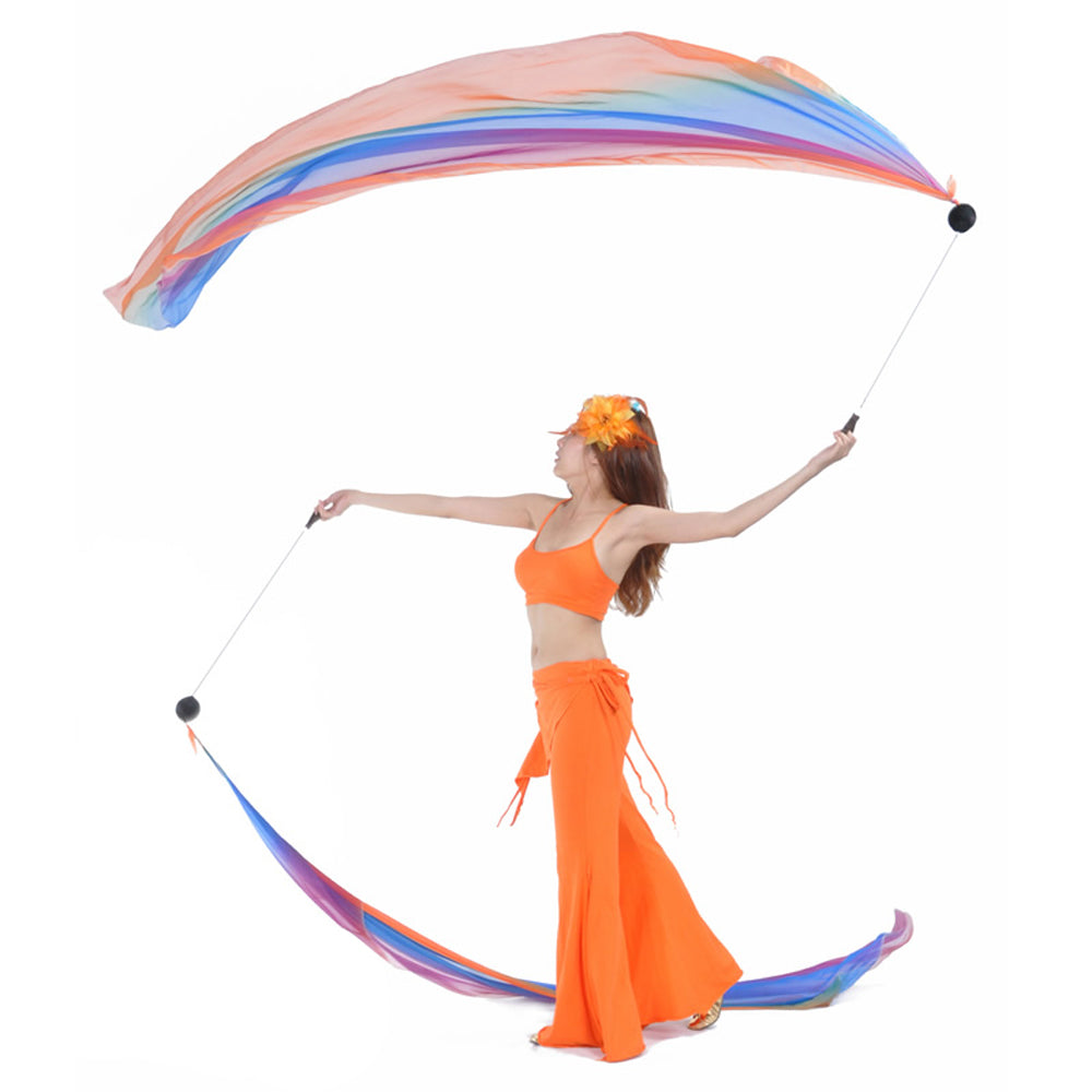 Poi Ball with Silk Veils Belly Dance Poi Streamer Throw Ball for Haka Dance and Polynesian Dance