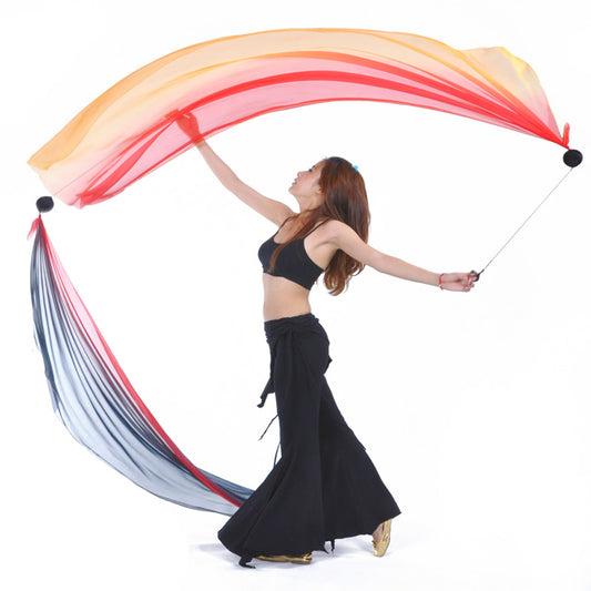 Poi Ball with Silk Veils Belly Dance Poi Streamer Throw Ball for Haka Dance and Polynesian Dance
