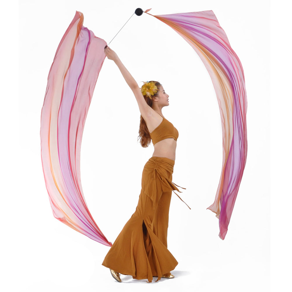 Poi Ball with Silk Veils Belly Dance Poi Streamer Throw Ball for Haka Dance and Polynesian Dance