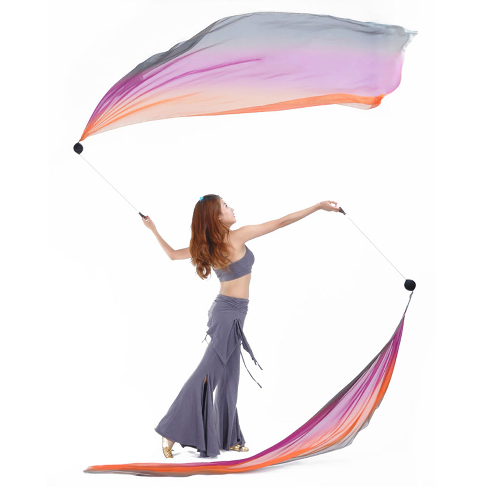Poi Ball with Silk Veils Belly Dance Poi Streamer Throw Ball for Haka Dance and Polynesian Dance