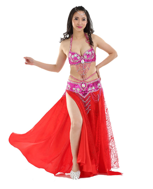 Belly Dance Costumes with Belly Dance Rose Skirt Belly Dance Dress 1 Set