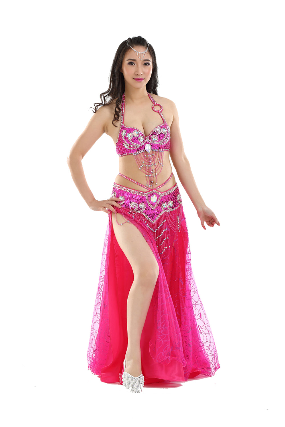 Belly Dance Costumes with Belly Dance Rose Skirt Belly Dance Dress 1 Set