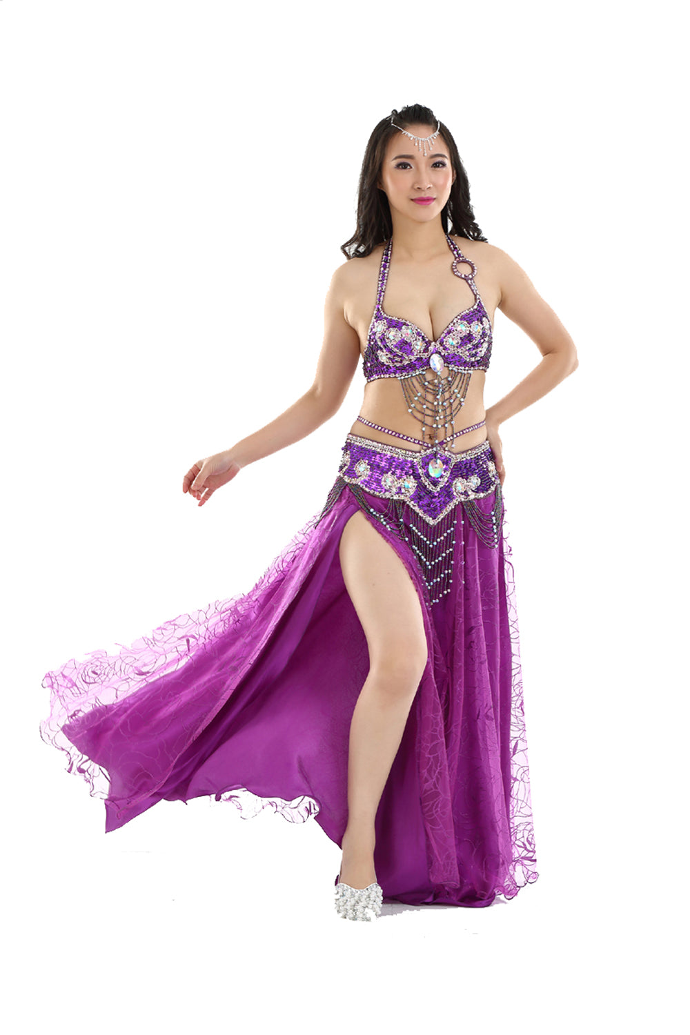 Belly Dance Costumes with Belly Dance Rose Skirt Belly Dance Dress 1 Set