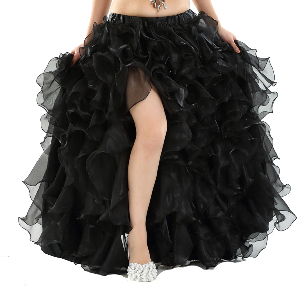 Professional Belly Dance Costume Tribal Waves Slit Skirt Wave Skirt Dress Bubble Skirt