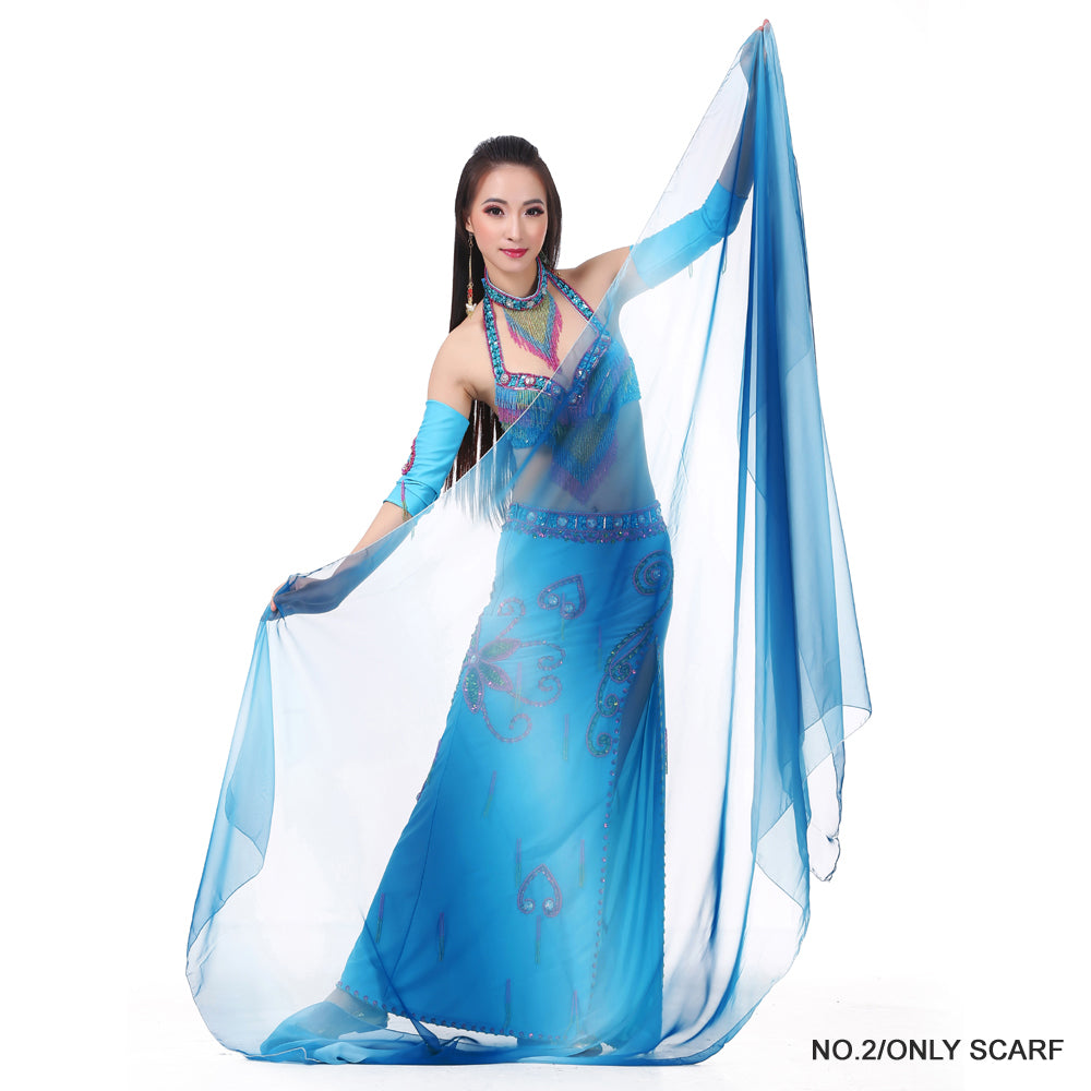 Lightweight Imitated Silk Stunning Handmade Hand Scarf Belly Dance Scarf Belly Dance Veil