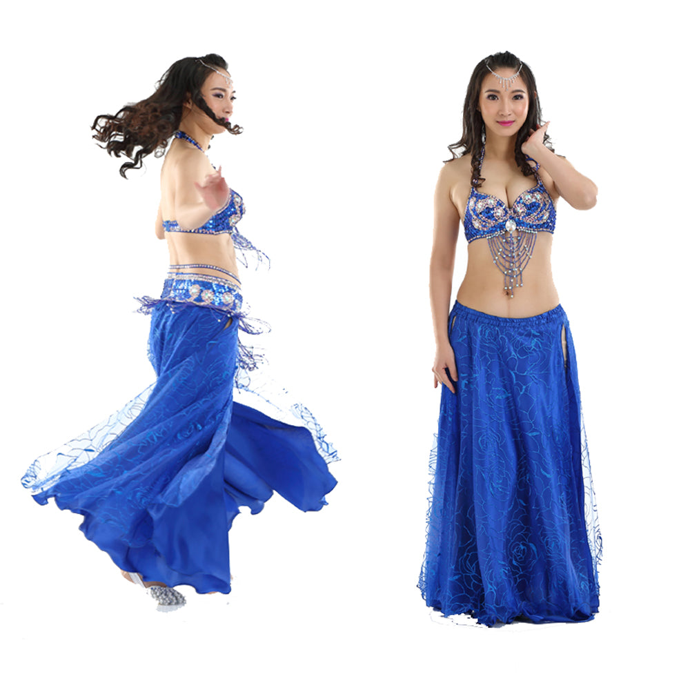Belly Dance Costumes with Belly Dance Rose Skirt Belly Dance Dress 1 Set