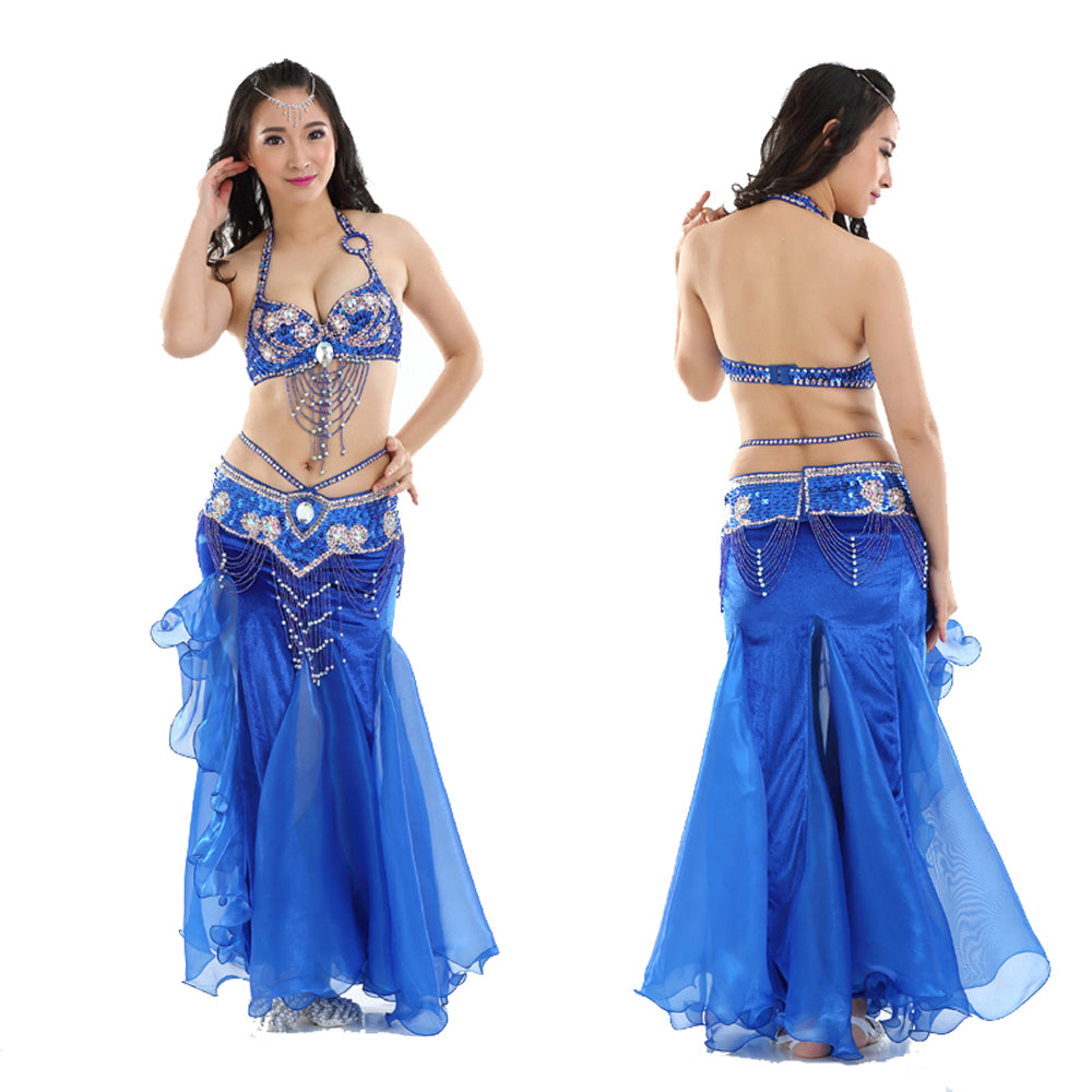 Belly Dance Costumes with Flannel Rose Skirt Belly Dance Dress 1 Set