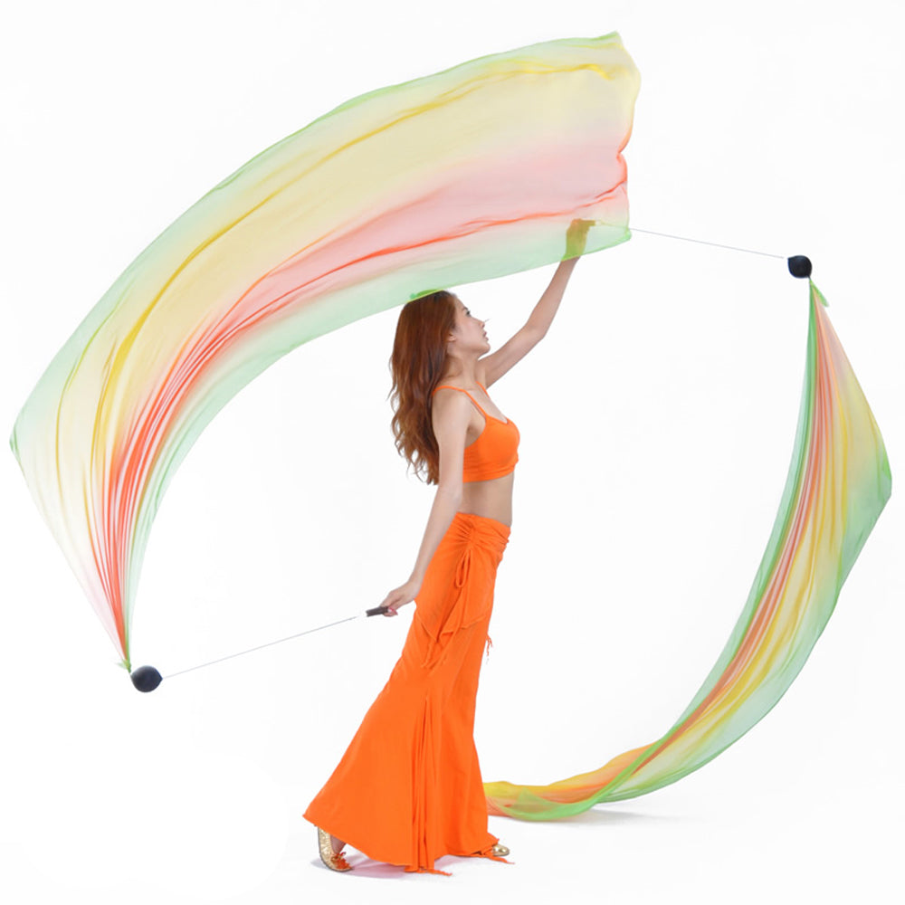 Poi Ball with Silk Veils Belly Dance Poi Streamer Throw Ball for Haka Dance and Polynesian Dance