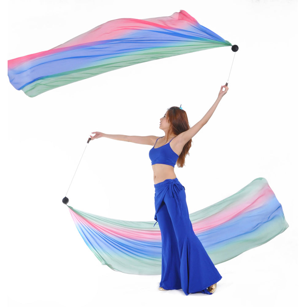 Poi Ball with Silk Veils Belly Dance Poi Streamer Throw Ball for Haka Dance and Polynesian Dance
