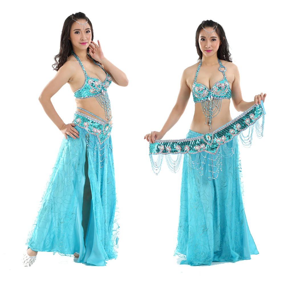 Belly Dance Costumes with Belly Dance Rose Skirt Belly Dance Dress 1 Set