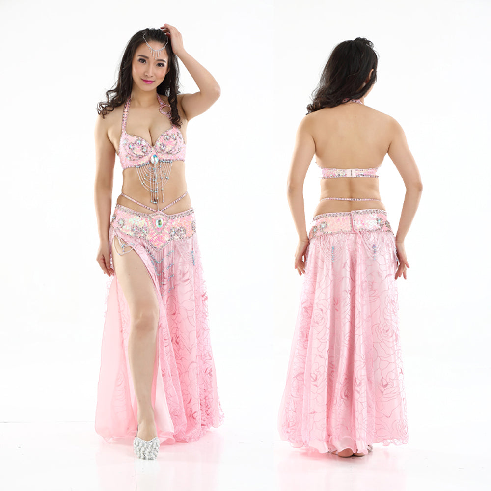 Belly Dance Costumes with Belly Dance Rose Skirt Belly Dance Dress 1 Set