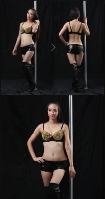 Pole Dance Set Durian Bra Night Club Bar Dance Costume Pole Dance Rivet Bra Belly Dance Costume