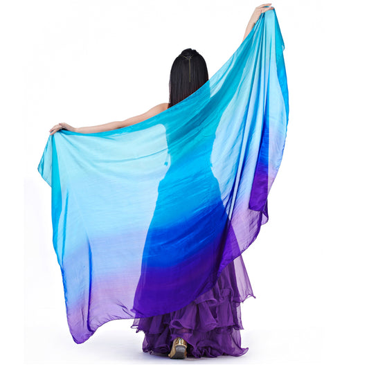 Real Silk Scarf Belly Dance Hand Scarf Belly Dance Throwing Yarn Scarf Belly Dance Prop Stage Activities Tools